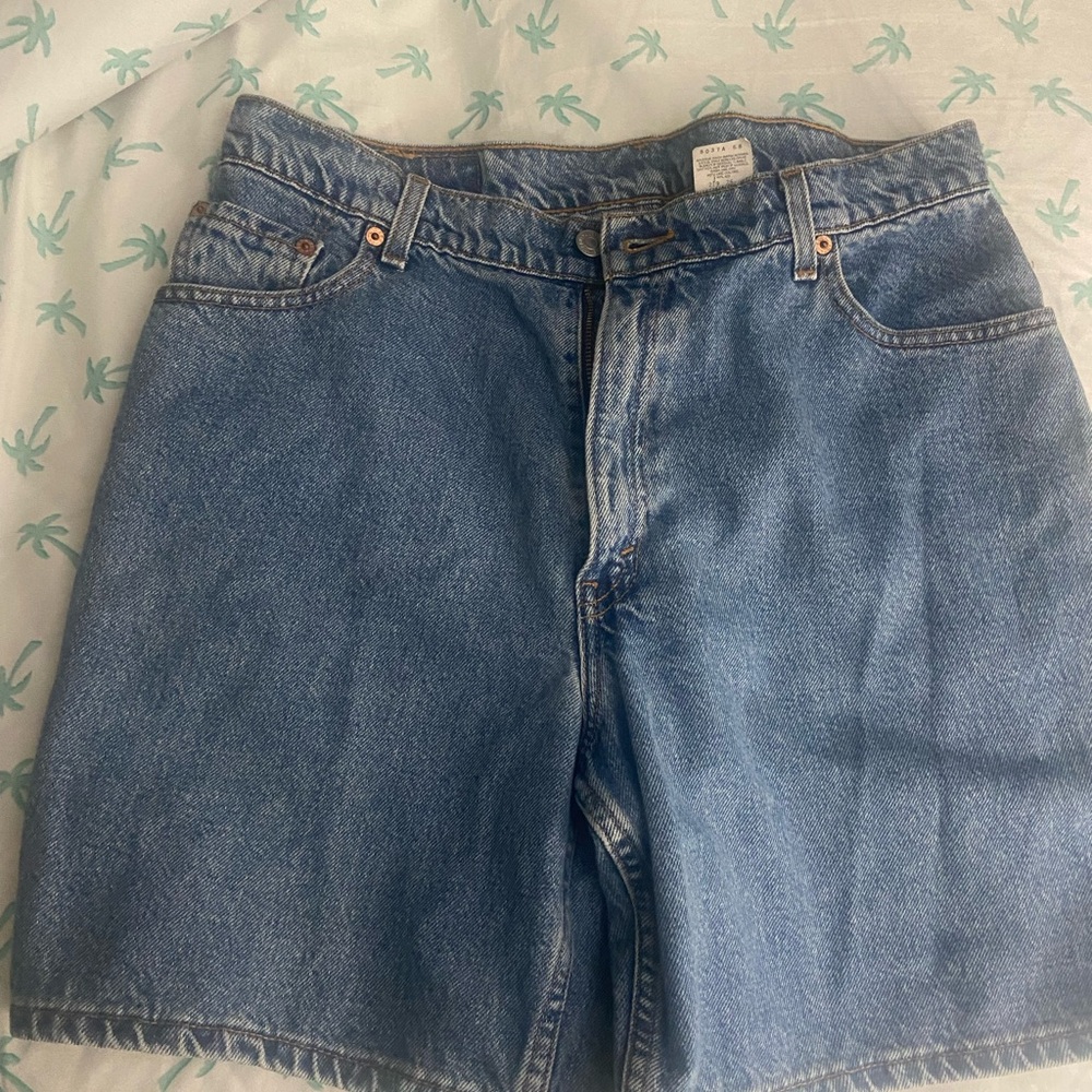 Levi's Blue Jean Shorts Distressed Casual Style